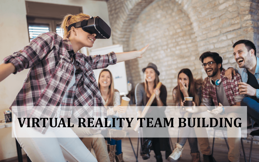 image of corporate team building event using Virtual Reality